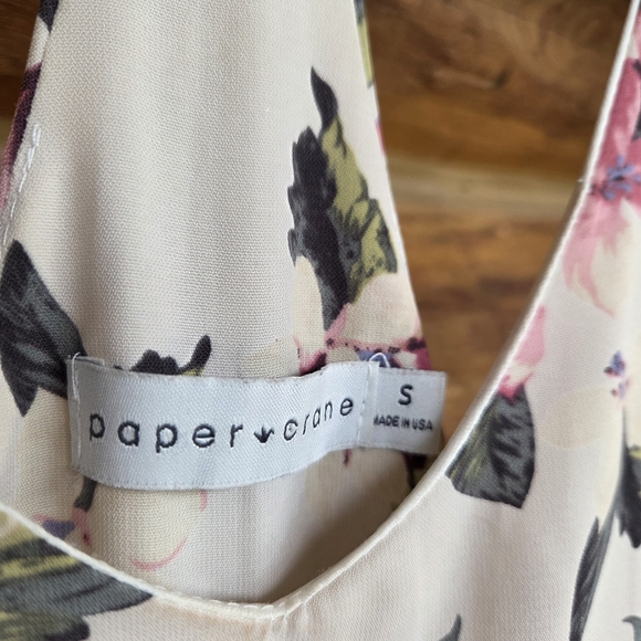 Paper Crane Floral Mini Dress - Pink and Green Valentine's Day Sweetheart Lined - Picture 5 of 5